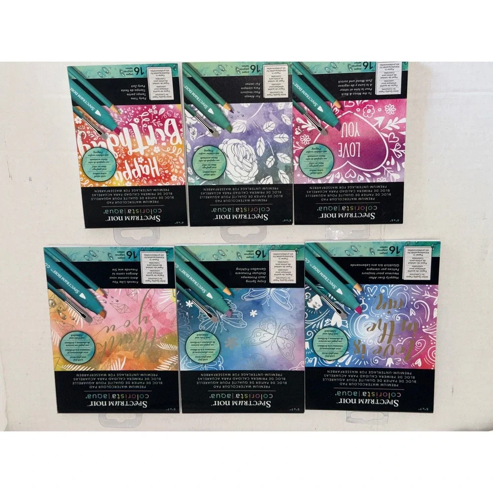Spectrum Noir Colorista Aqua Premium Watercolour Pad Set of 6 Mixed Sizes